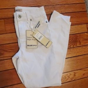 white stretch jegging